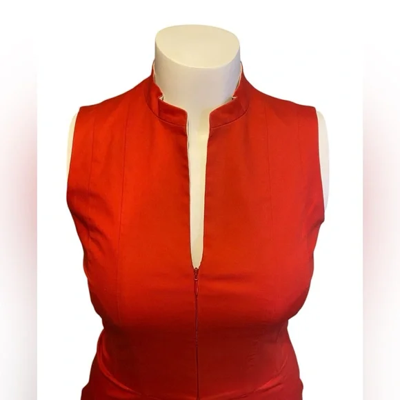 Akris Red Sleeveless Fit & Flare Dress Women’s Size 8 - Picture 5 of 14